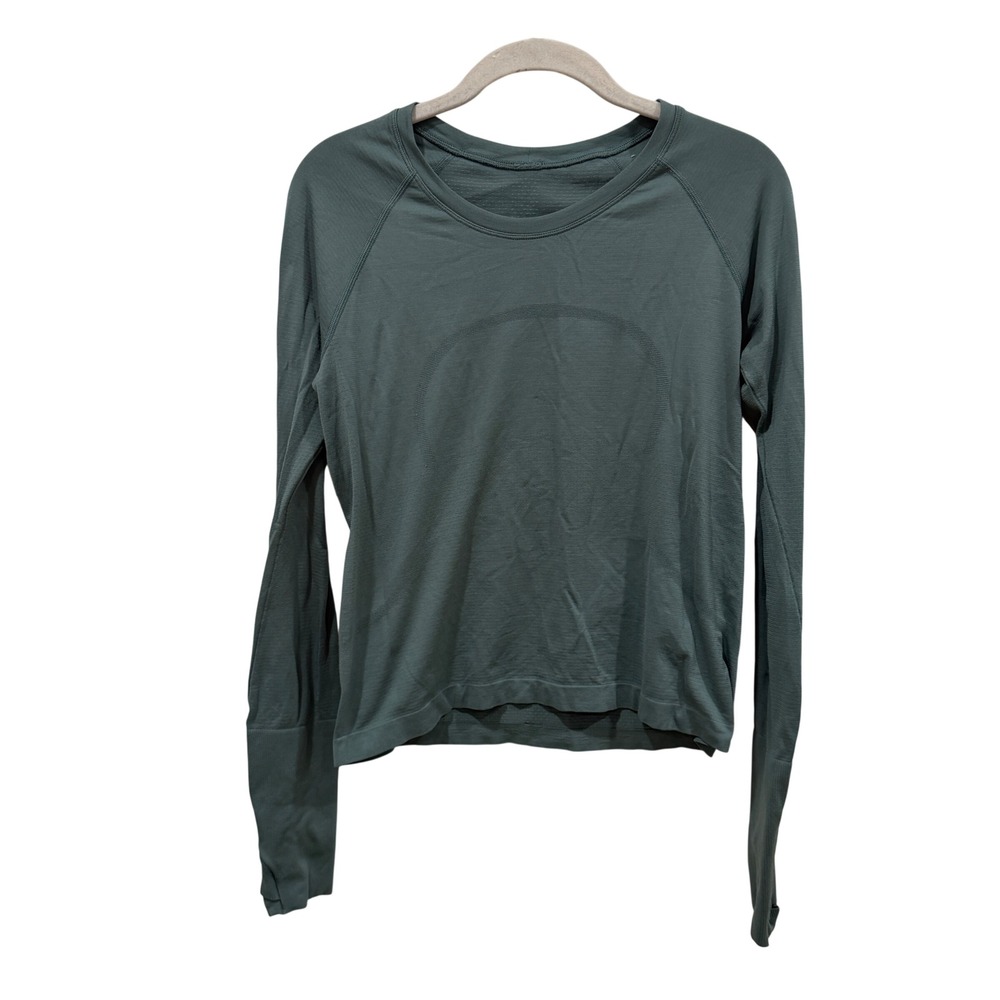 Lululemon Swiftly Tech Long Sleeve 2.0 Teal Green Running Shirt Size 8